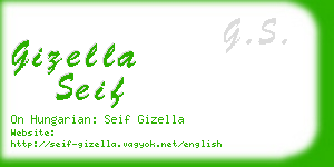 gizella seif business card